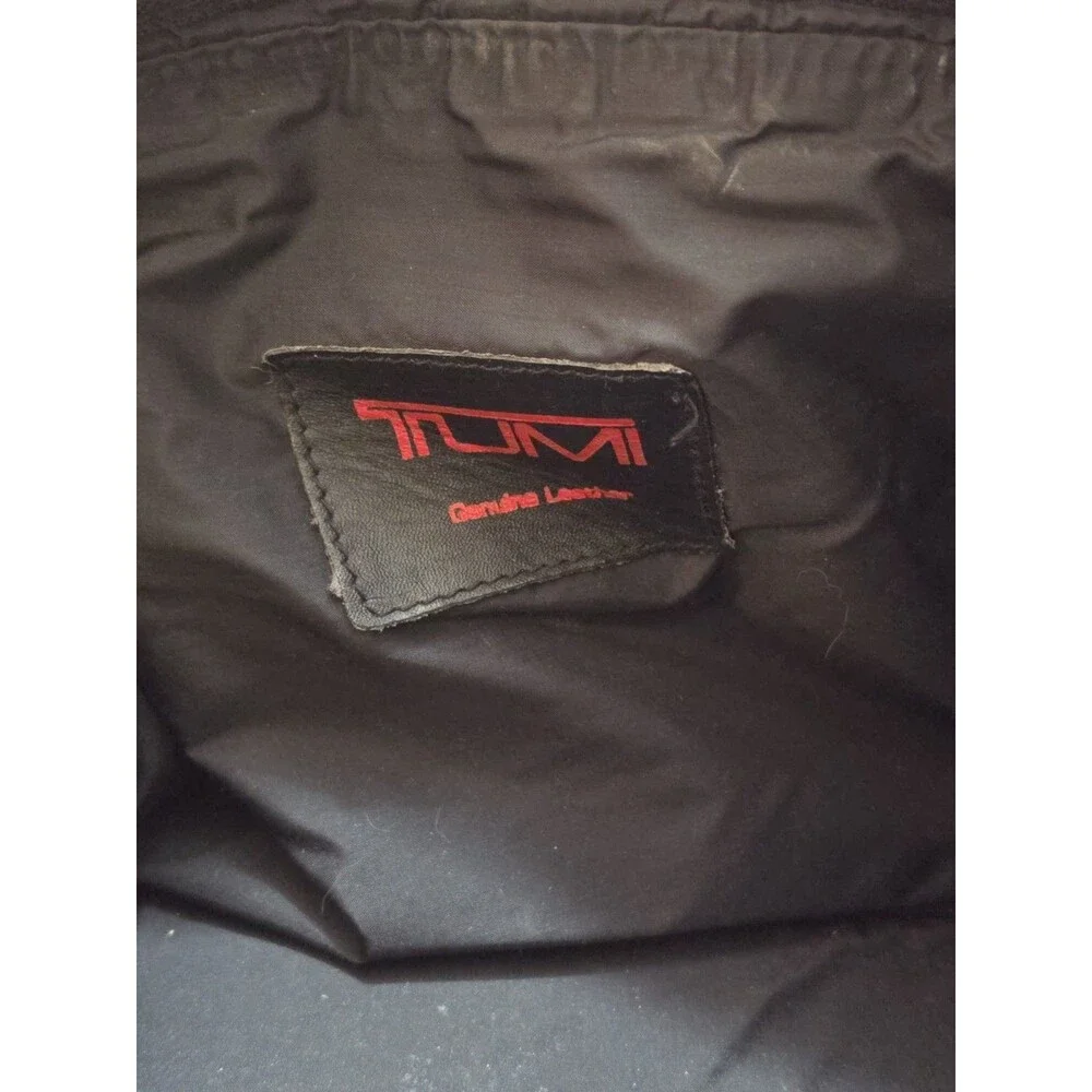 Tumi Black Leather Travel Bag Made in USA Toiletry Camera Utility Case READ